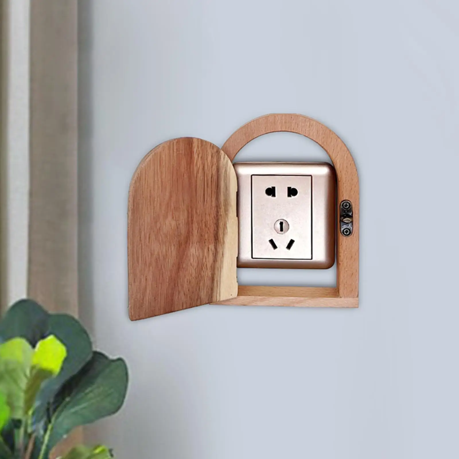 Electrical Outlet Cover Wood Switch Box Dustproof Easy to Install Socket Cover for Living Room Outdoor Kitchen Bedroom Office
