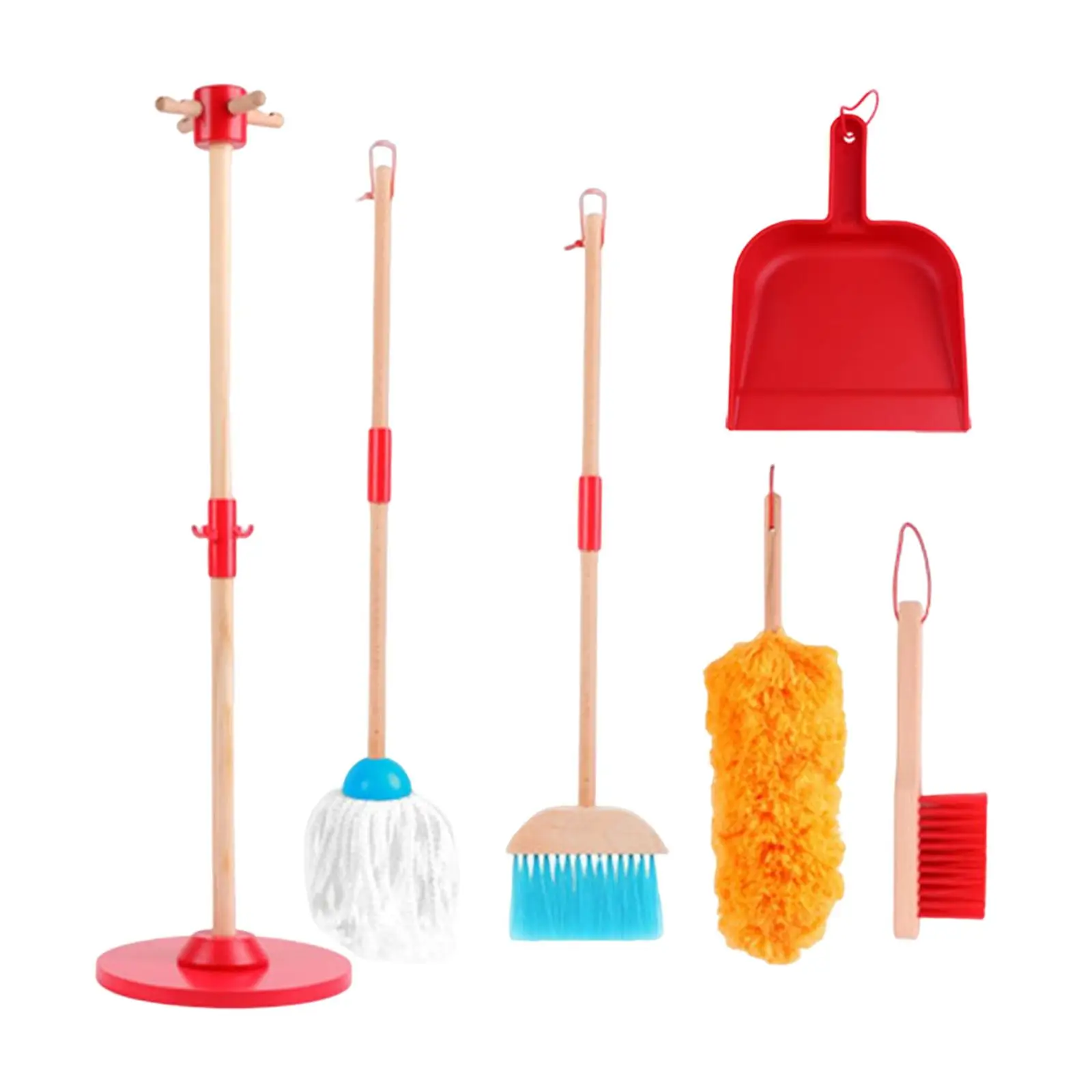 6Pcs Chidlren Housekeeping Cleaning Set Pretend Play Toy Accessories Educational Toy for Girls Boys Age 3-6 Birthday Gifts