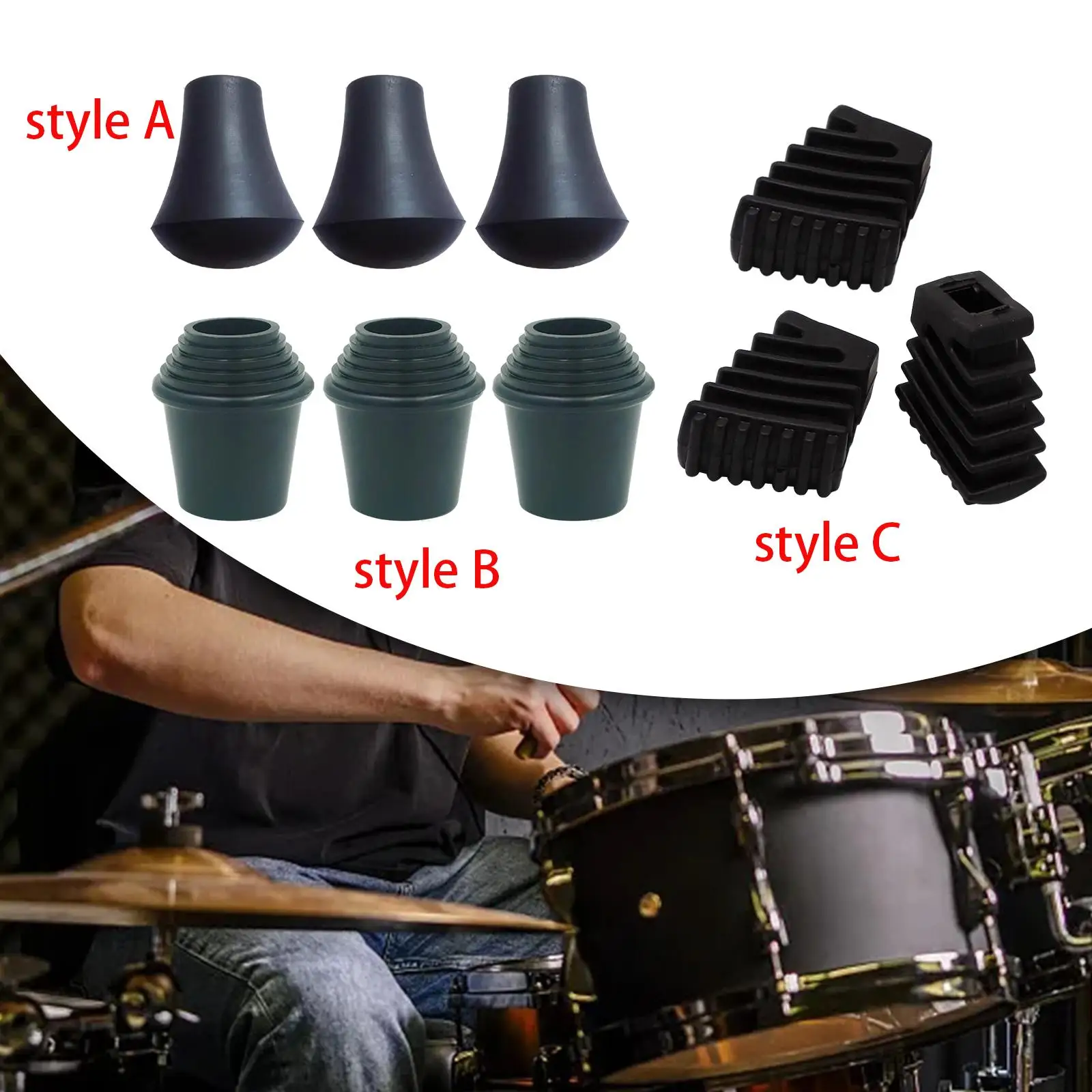 3Pcs Bass Drum Leg Feet Lightweight Percussion Instrument Direct Replaces Drum Feet Threaded Feet Drum Leg Tip Percussion Parts