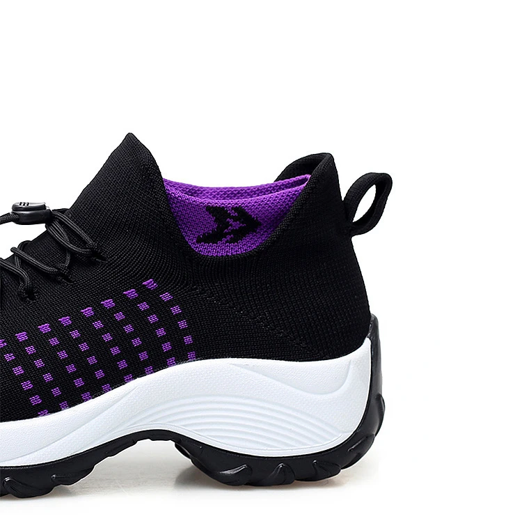Casual Women Walking Flat Slip On Platform Sock Sneakers Shoes Plus Size 35-45 Zapatillas Mujer44_desvips.com