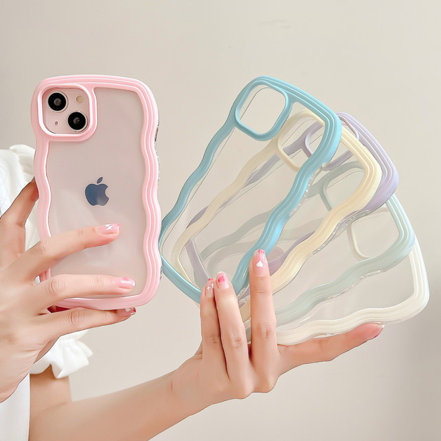 Capa de telefone transparente Candy Color para iPhone 14 13 12 11 Pro Max  XR XS