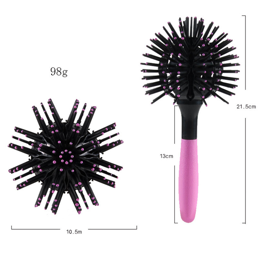 Description Picture 4 of item1pc New 3D Round Hair Comb Hair Brush Salon Styling 360 Degree Ball Hairdressing Tools Detangling Hair Brush Heat Resistant Comb
