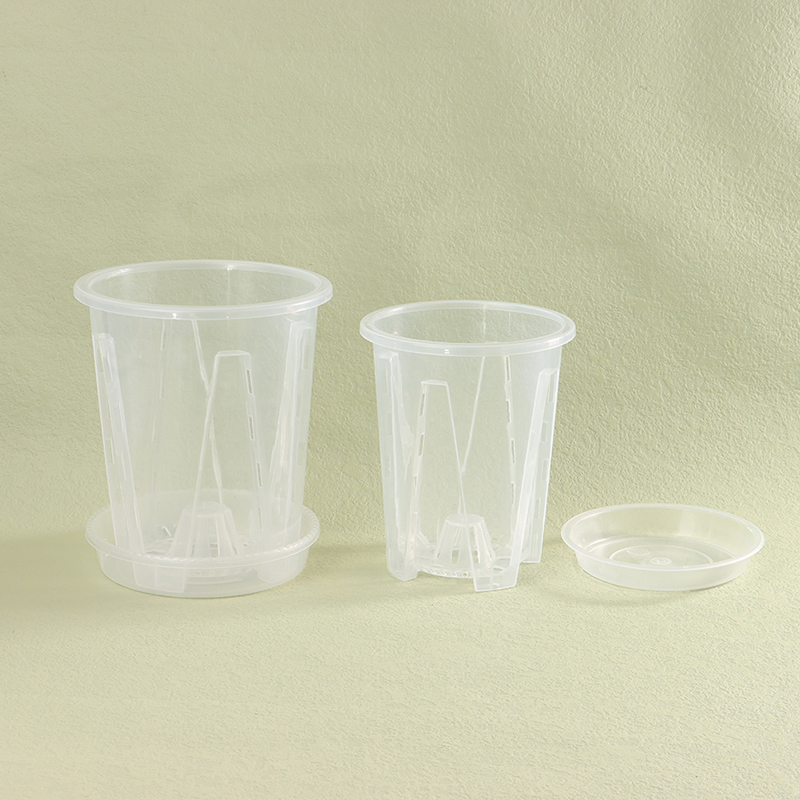 Description Picture 4 of item1Pc Root Control Transparent Flower Pot With Tray For Phalaenopsis Orchid Planting With Stomata Flower Pot Home Gardening Decor