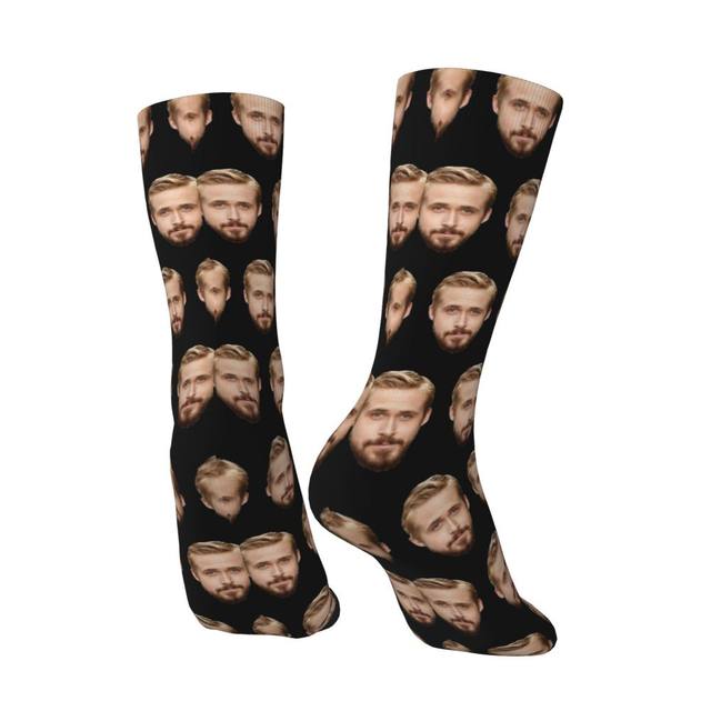 Men's Cool Ryan Gosling Portrait Socks Warm Funny Happy Unique Socks  Harajuku Merch Middle TubeSocks Small Gifts - AliExpress