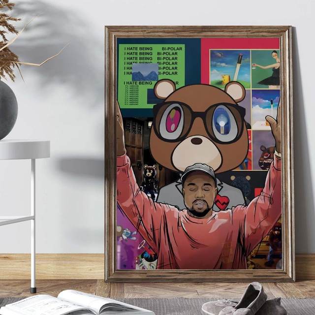 KANYE WEST Wall ART, Rapper Wall Art, Kanye West Canvas, American 2024 Rapper Saint Pablo Tour Ye Canvas Printed Wall Art for Indoor Decorations