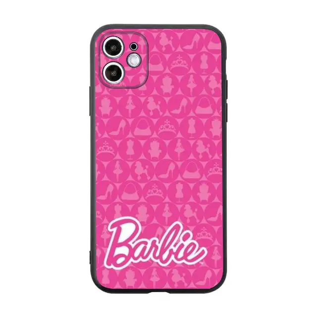Cute Pink Barbies Doll With holder Phone Case For Iphone 11 12 13 14 Pro  Max X Xs Xr 7 8 Plus SE 2020 Soft Silicone TPU Cover