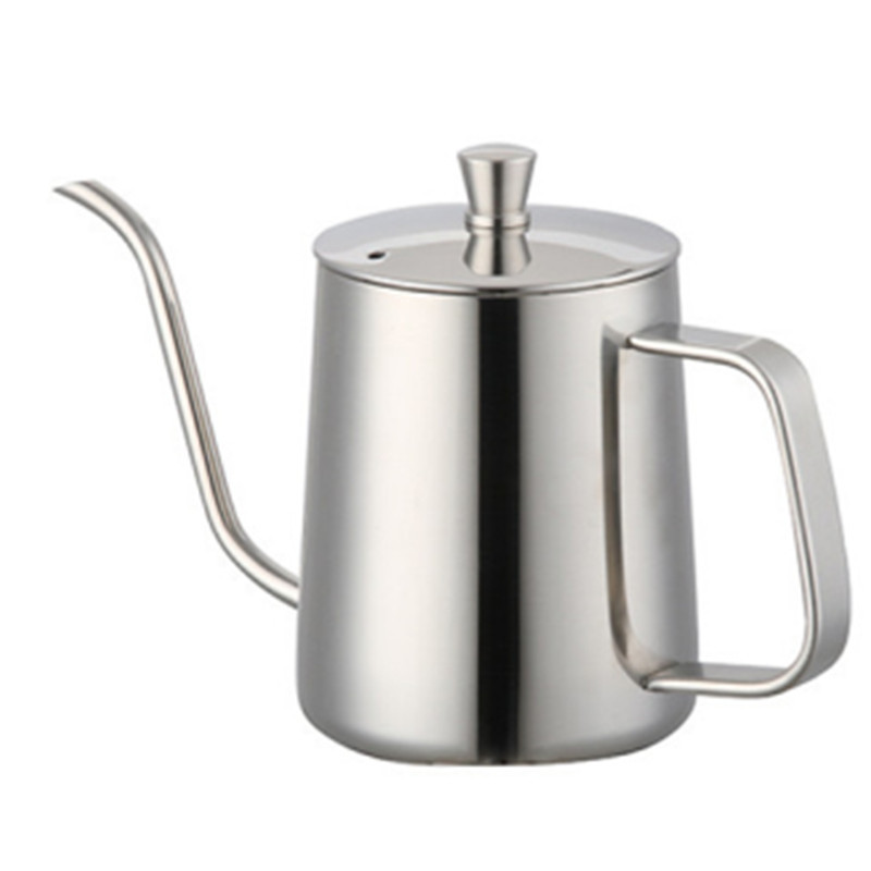 Drip Kettle 350ml 600ml Coffee Tea Pot Non-stick Coating Food Grade Stainless Steel Gooseneck   Swan Neck Thin Mouth