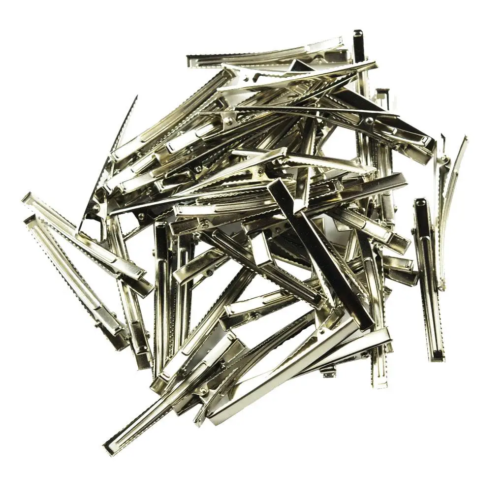 50x 60/80mm Single Prong Metal Alligator Hair Clips Hairpins Bows Hair Clips Hairdressing Salon DIY Accessories