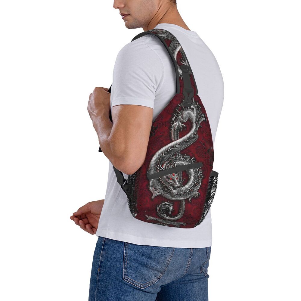 Crossbody Mochila Homens Tradição Estilo Asiático Ombro