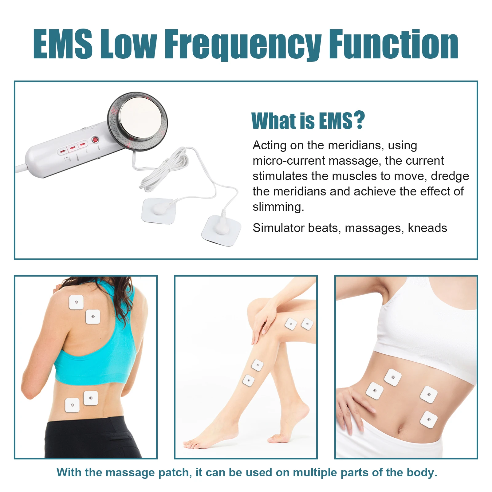 EMS Infravermelho Ultrasonic Corpo Massageador, Facial Levantamento