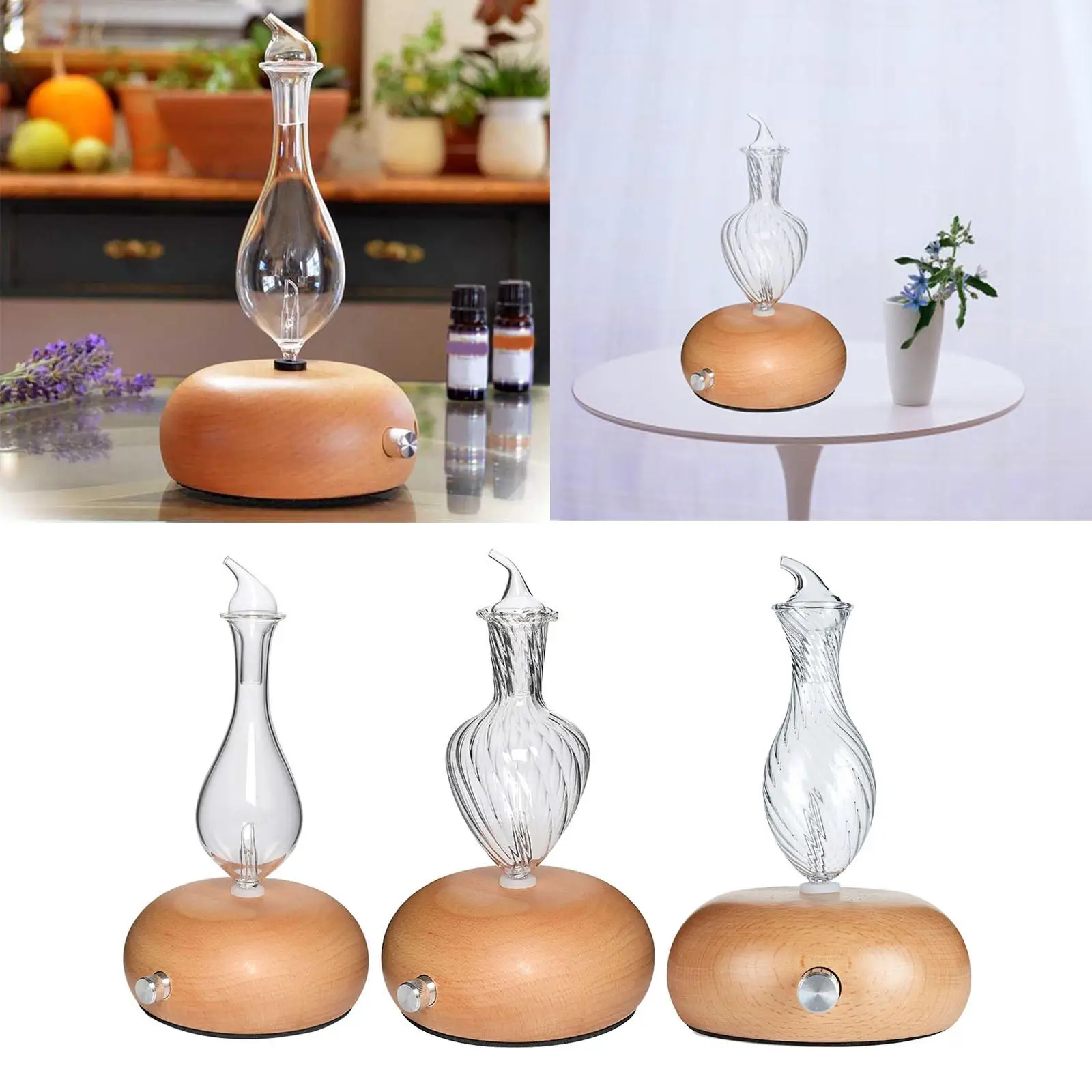 Waterless Nebulizing Essential Oil Diffuser Cool Mist Aroma Air Humidifier Vaporizer Night Light for SPA Bedroom
