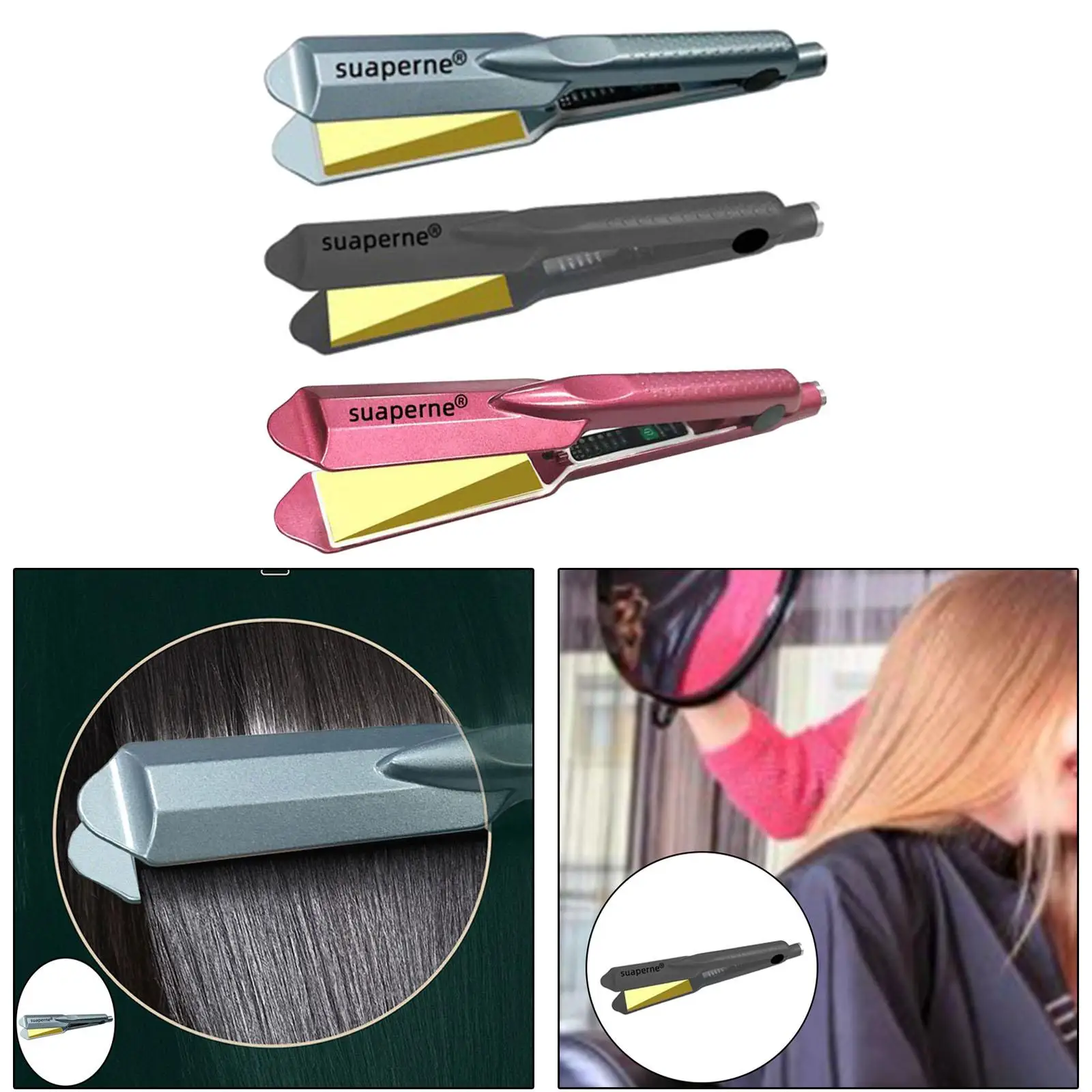 Waterproof Hair Straightening Irons Curler Curling Iron No Snagging Plug-US