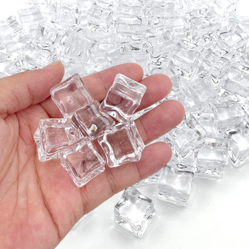 Wiederverwendbare künstliche Eiswürfel aus Acryl, hochtransparente Eis-Seitenlänge 1,7/2/2,5/3 cm, für Fotografie-Zubehör, Requisiten, Dekoration – Detail 1