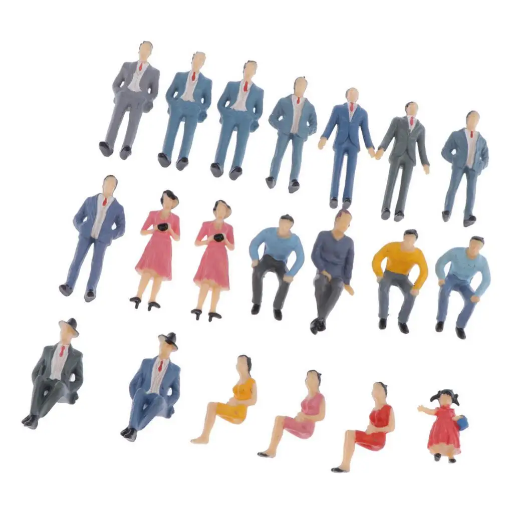 20pcs 1:30 Figurines Person Model G Painted Passengers People