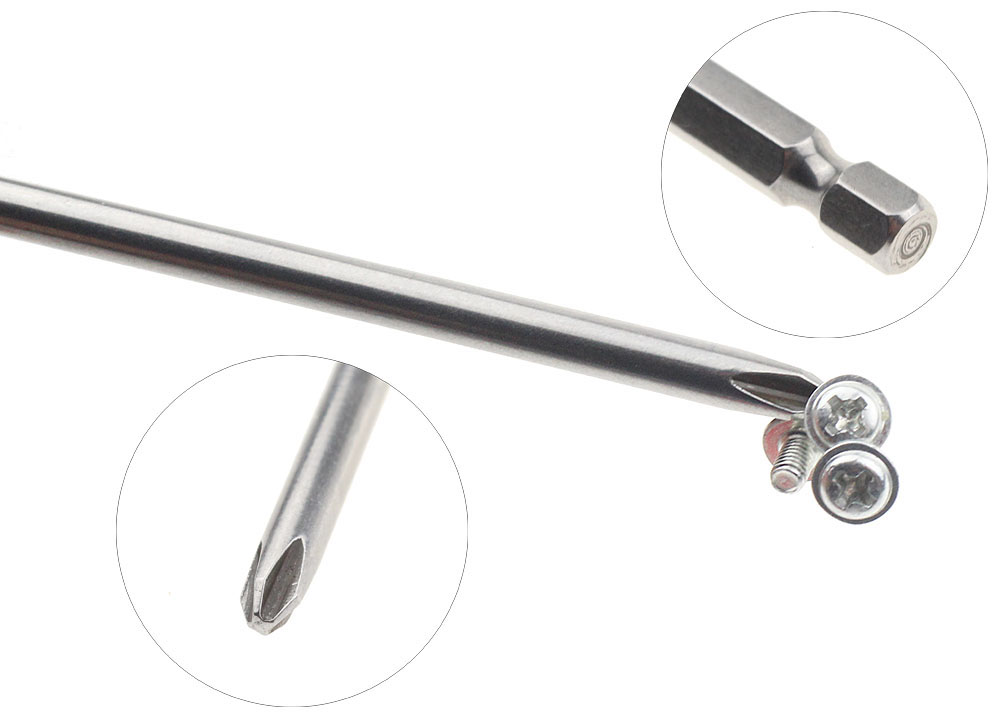 9-teiliges magnetisches Philips-Schraubendreher-Set, 1/4 Zoll, 6,35 mm Schaft, S2-legierter Stahl, 75 mm, 100 mm, 150 mm lang, magnetischer Sechskant-Schraubendreher-Bit – Detail 7
