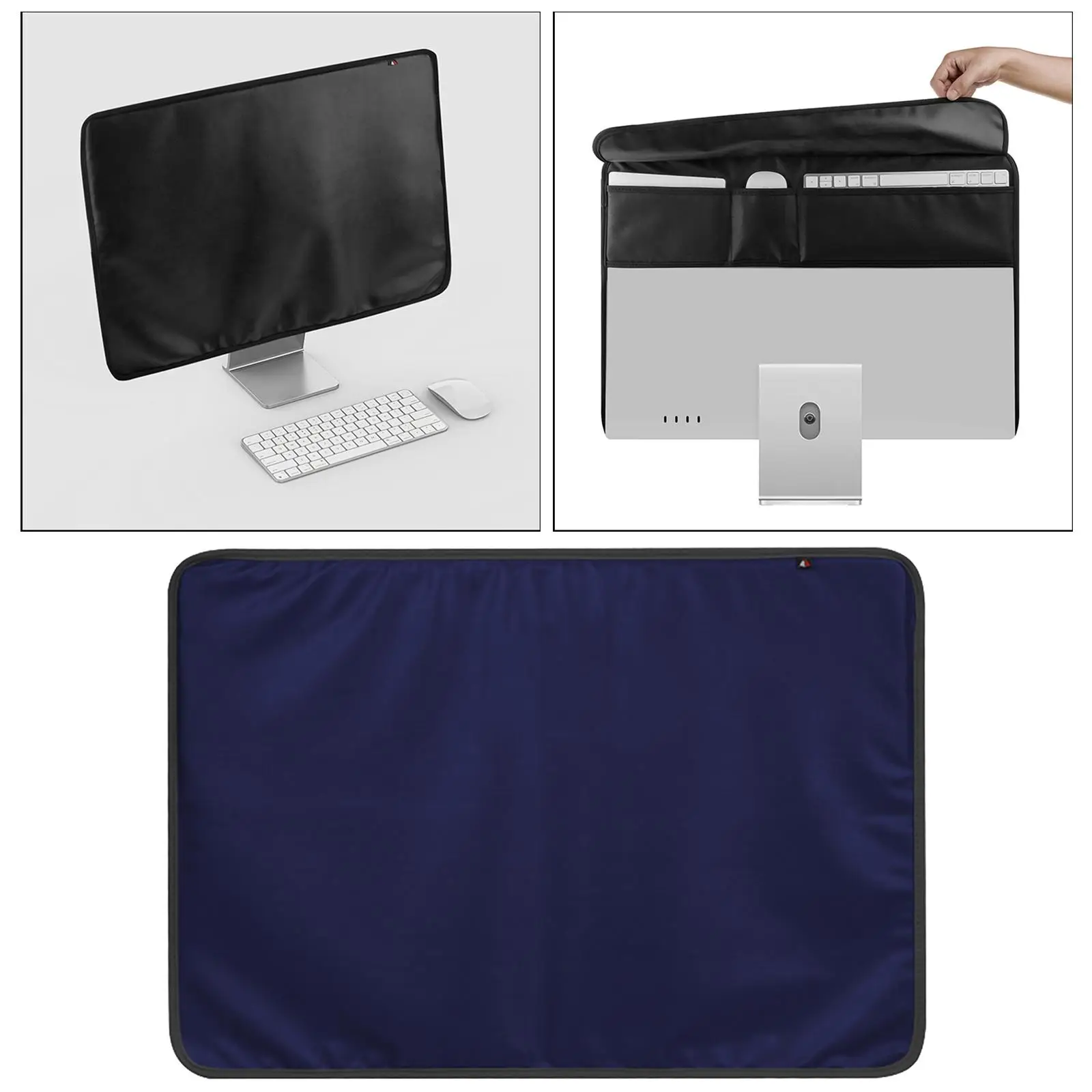 Monitor Dust Cover PU Leather Antistatic Screen Display LED LCD HD Panel Sleeve Case with for 24`` TV Computer
