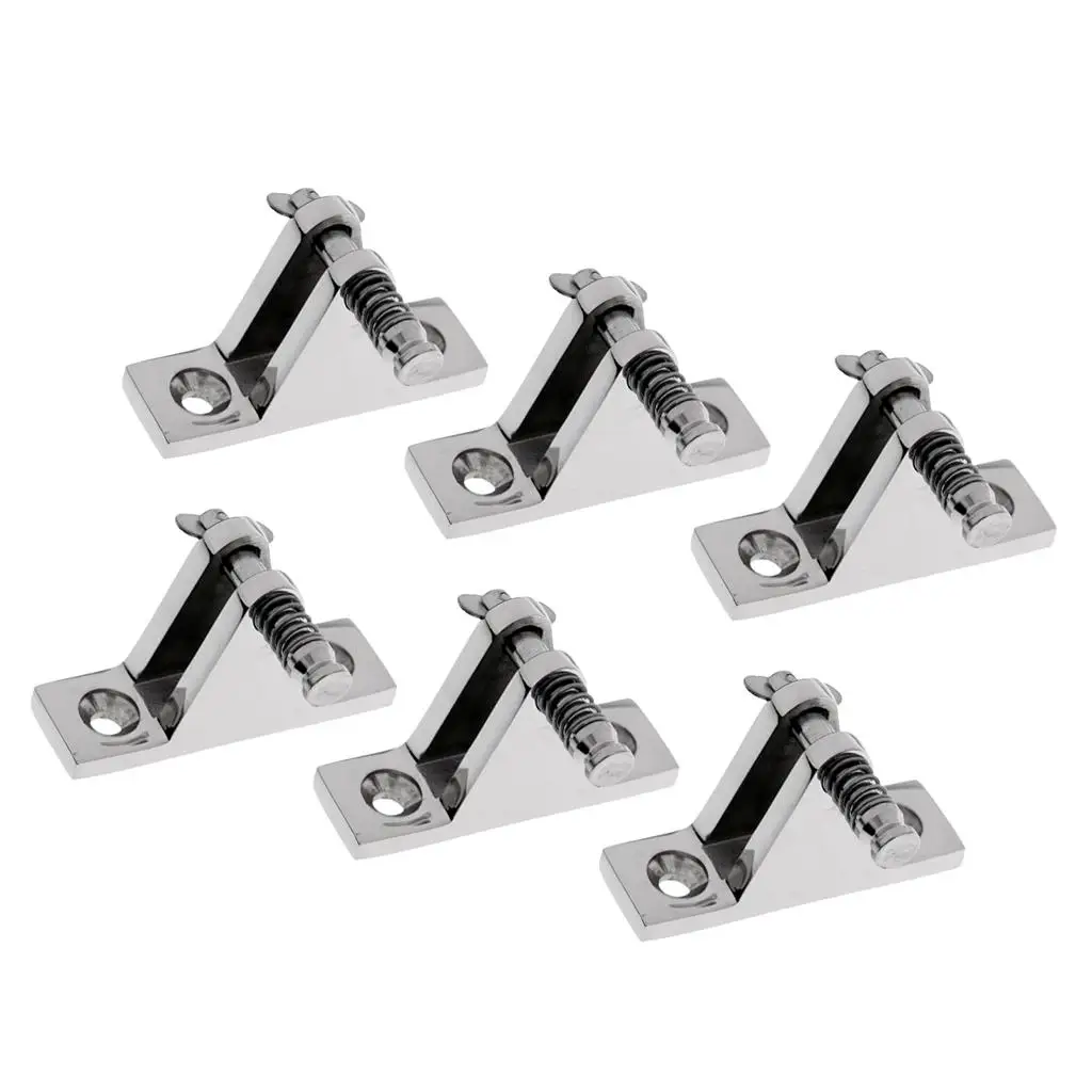 6x Marine 316 Stainless Steel Bimini Fittings Deck Hinge Quick Release Pin