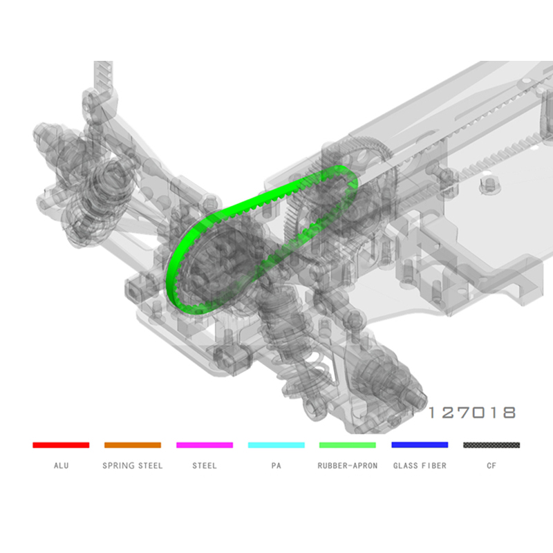 SNRC 127018 63T Transmission Belt  R2 R2-G R2-CR 1/10 RC Electric RC 4WD Flat Running Model 