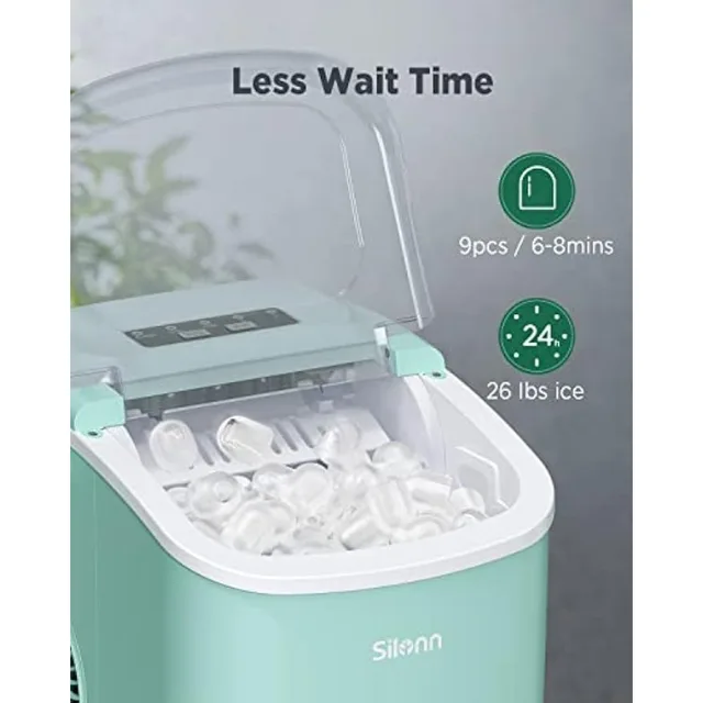 Countertop Bullet Ice Maker with Handle (26 Lbs) – Silonn