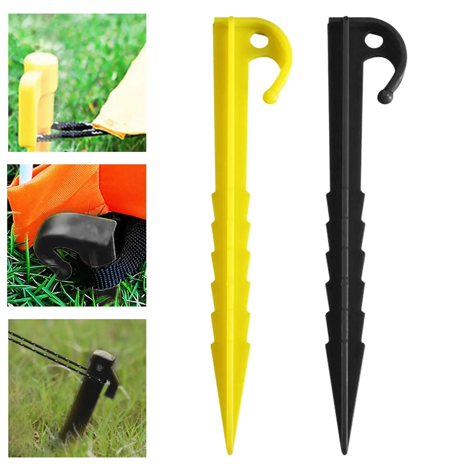 10x Portable Tent Pegs Stake Set Ground Nails Windproof Durable Ground Anchoring Pegs for Camping Hiking Picnic Canopy Accessory