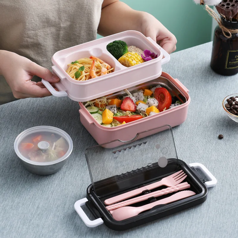 Lunchbox Met Servies Geïsoleerde Lunchbox Voedsel Containers
