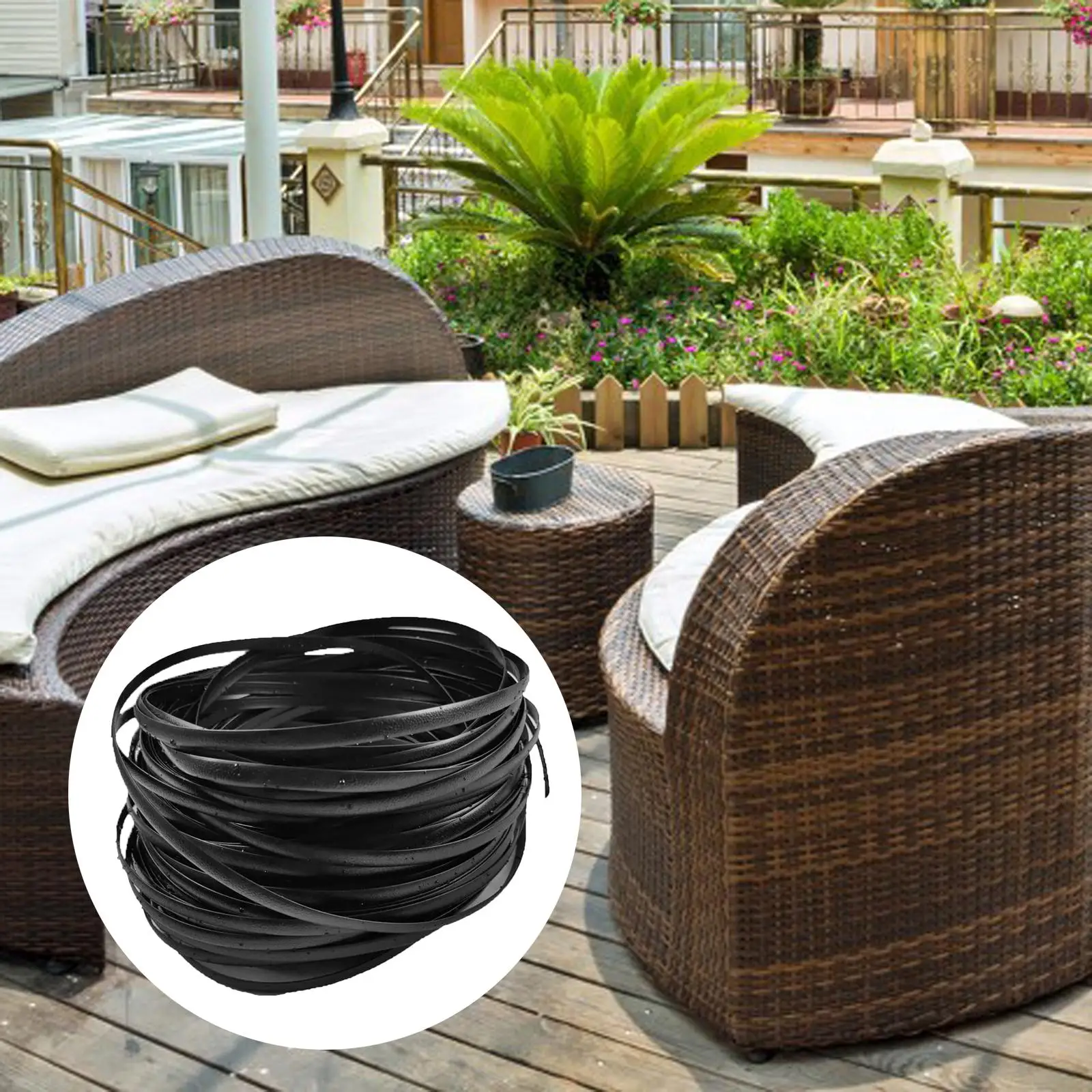 32M Patio Furniture Wicker Repair Kit Synthetic Rattan Material for Patio  Sets Replacement garden Patio Furniture Sofa Table