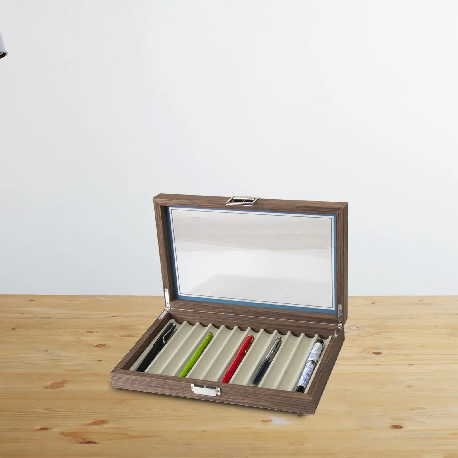 Wooden Pen Storage Case , with Transparent Window , Keep Your Collection  Scratches, Dust Accessories  Durable