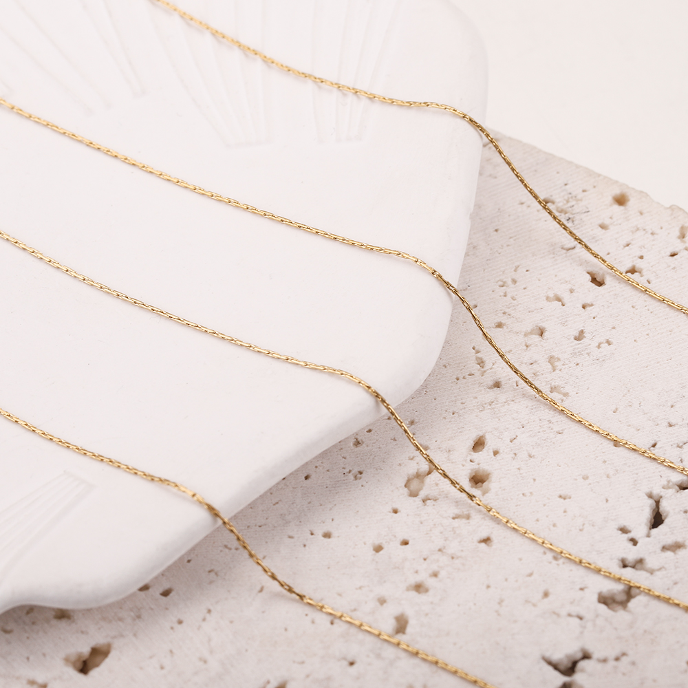 2 m Edelstahl kleine Kabel vergoldete Ohrringkette 0,5 mm Seilketten für DIY Schmuckherstellung Zubehör Halskette Großhandel – Detail 3