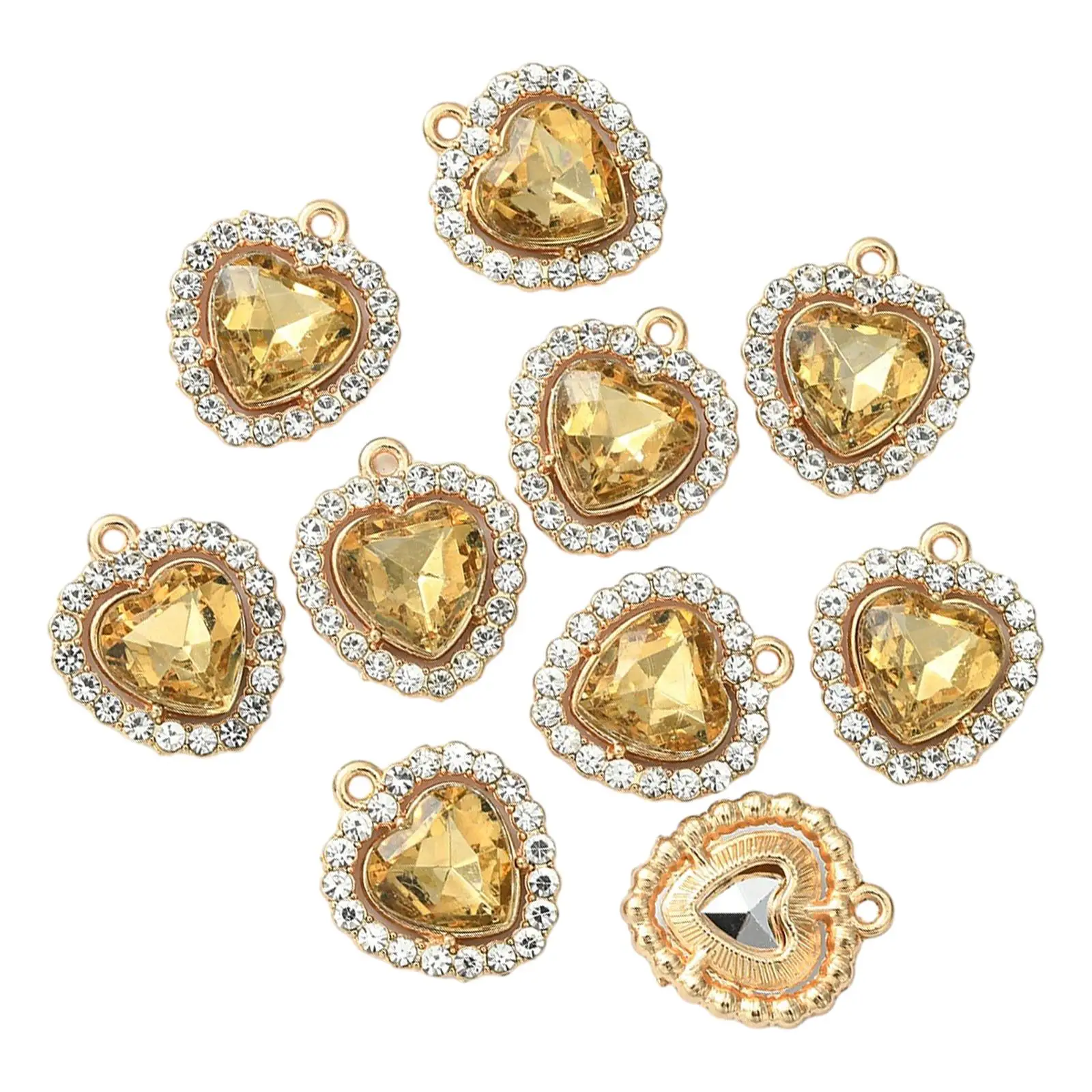 10x Charms Pendants Embellishments Pendants Craft Garment Embellishment Alloy Decoration Crystal Beads for Bags Wedding Clothing
