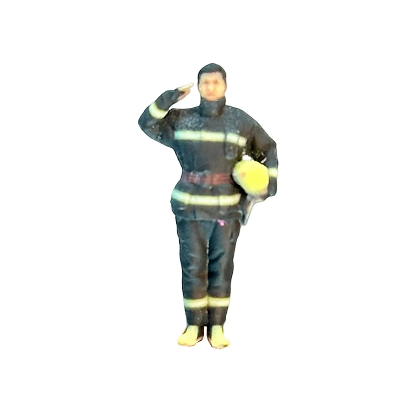 Miniature 1:64 Firefighter Figures Model Trains People Figures for DIY Scene