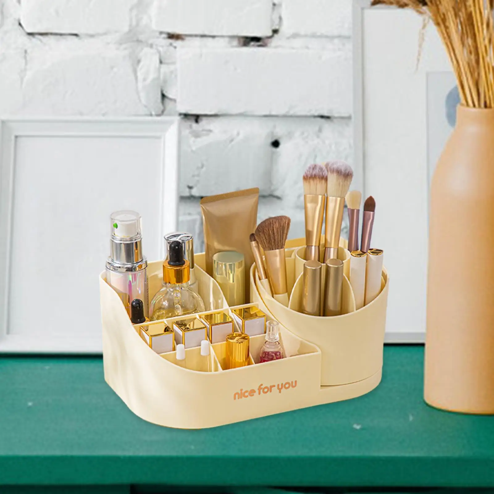 Makeup Organizer Multi Functional 360 Rotating Makeup Brush Holder Makeup Box for Vanity Countertop Bathroom Home Skincare