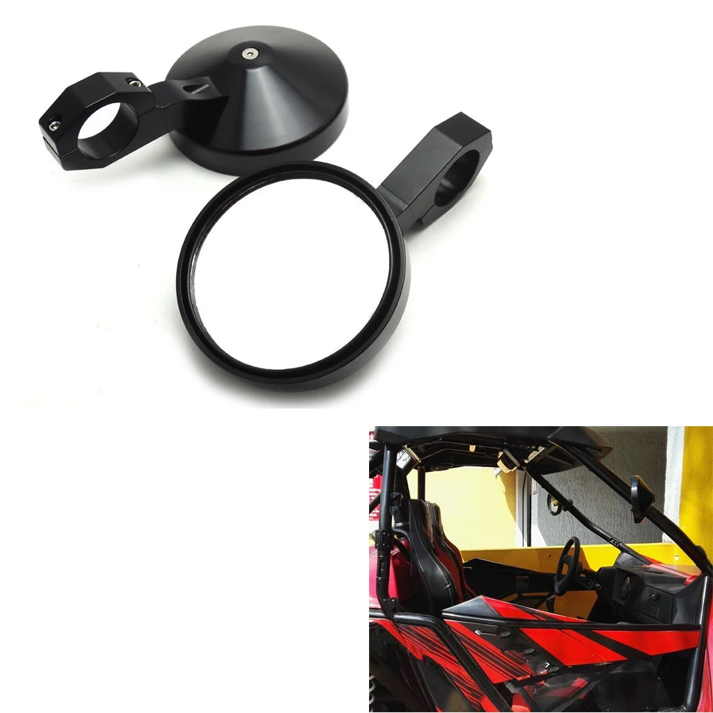 Rear view mirror UTV wide view Mirror Adjustable 1.75inch Heavy Duty Round Side