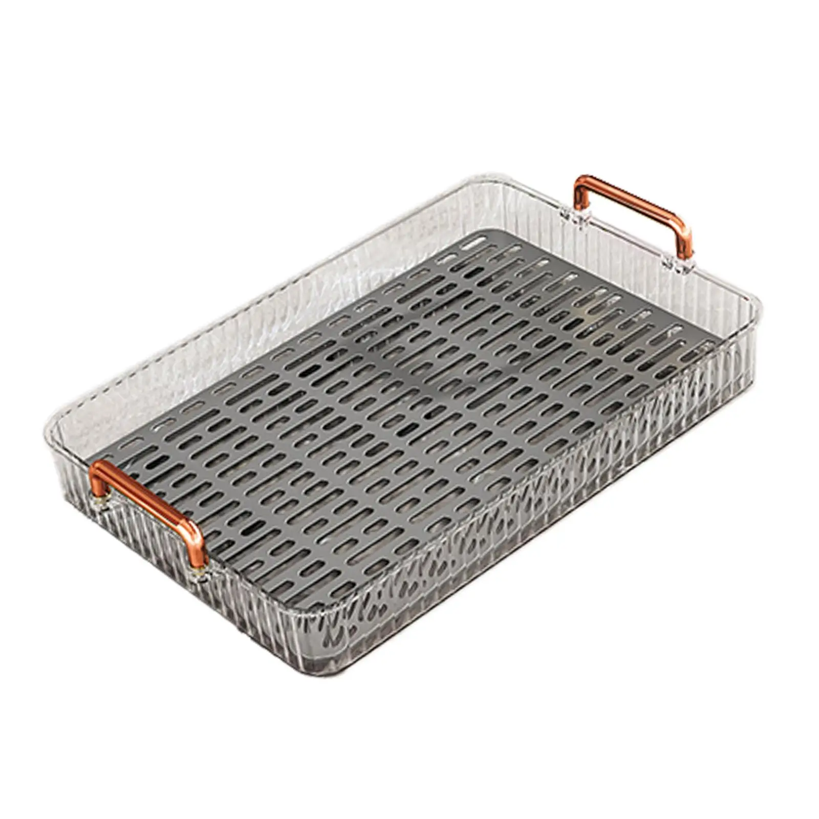 Serving Tray with Handles Drainer Tray Dessert Tray Nordic Style Hollow Design Tea Tray for Toilet Bathroom Home Party Organizer