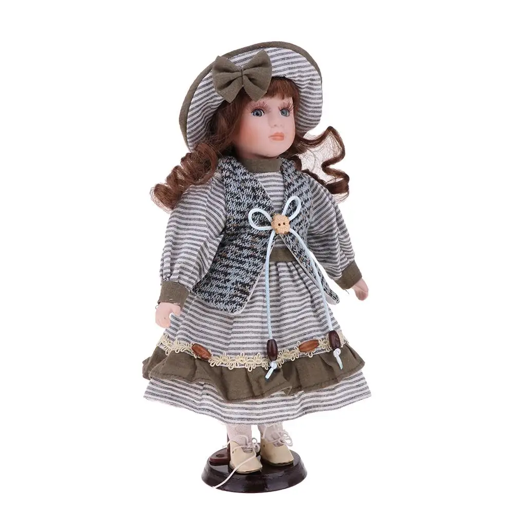 30cm Classical Porcelain Girl Doll People Action Figure in  Gift
