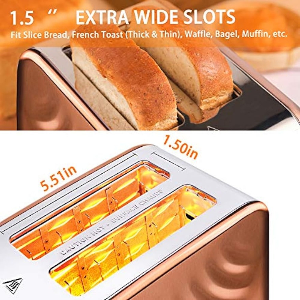 Title 6, Toaster 2 Slice,Retro Cream White Stainless Ste...