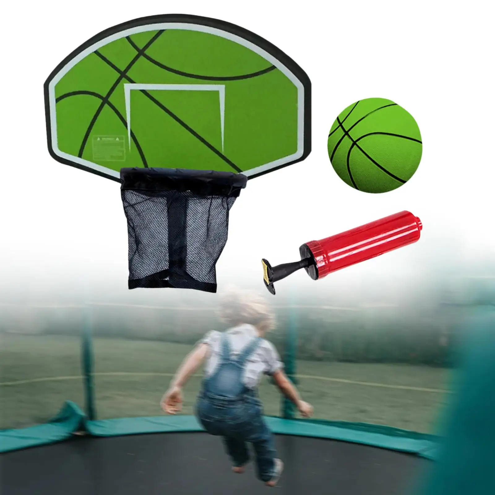 Basketball Hoop for Trampoline Fit Straight Pole and Curved Pole Basketball