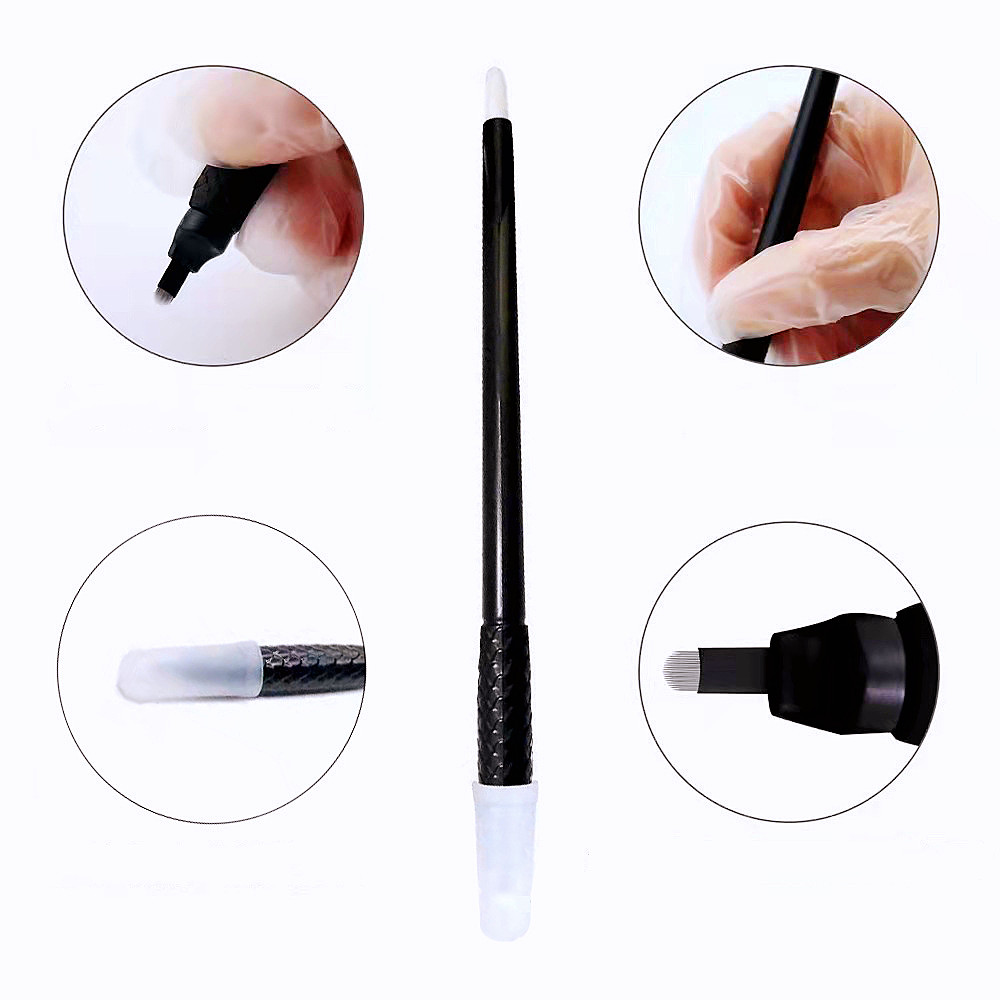 Best of Permanent Makeup Black Disposable Microblading Pens Hand Tools 18U Pins Needles Embroidery Blades For Brows Hair Strokes Reviews & Tips - Image 4