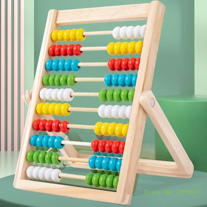 Colorido madeira Abacus matemática brinquedo, contando contas,