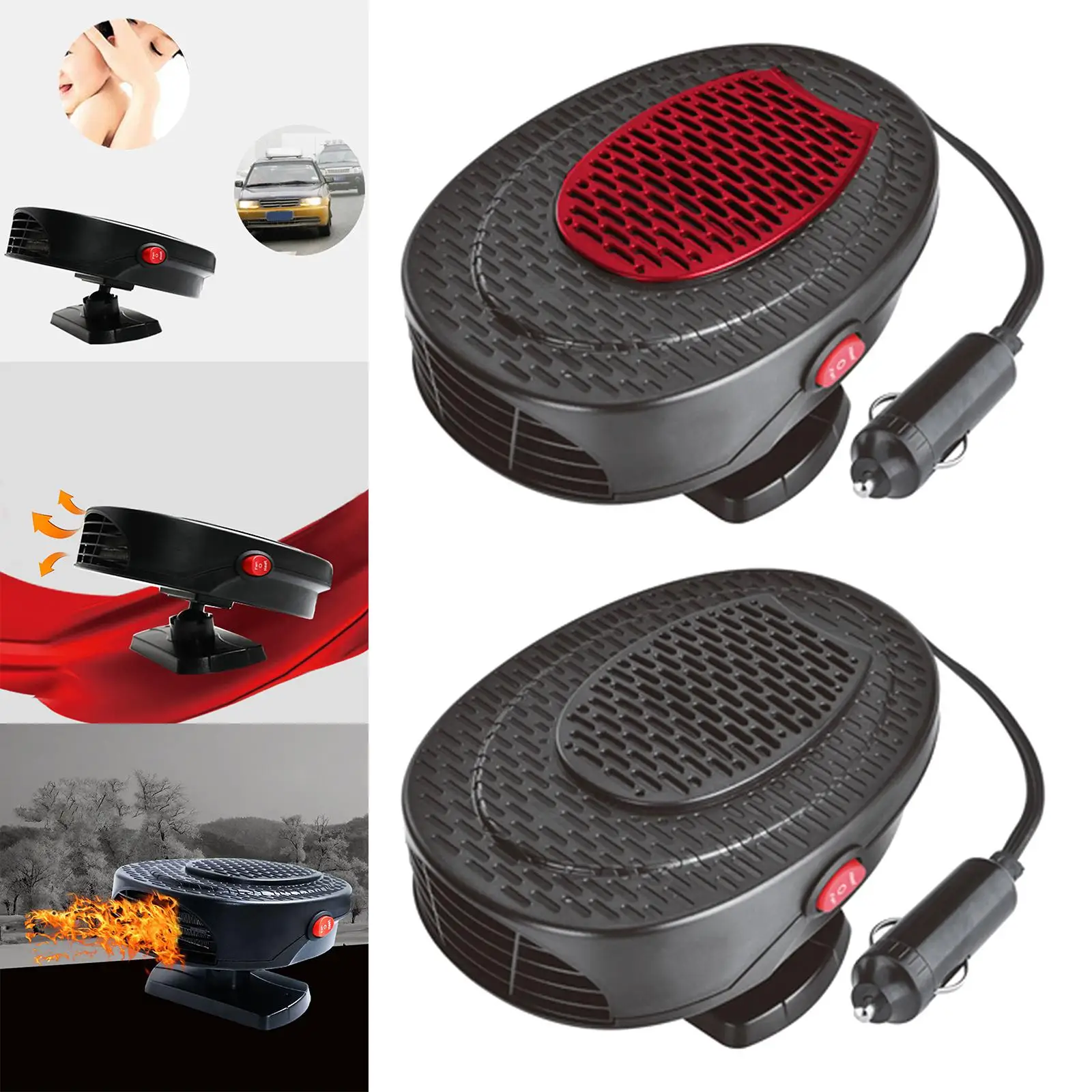 Portable 12V Car Heater 150W Electric cooling and heating Defogger 1.6M Cable