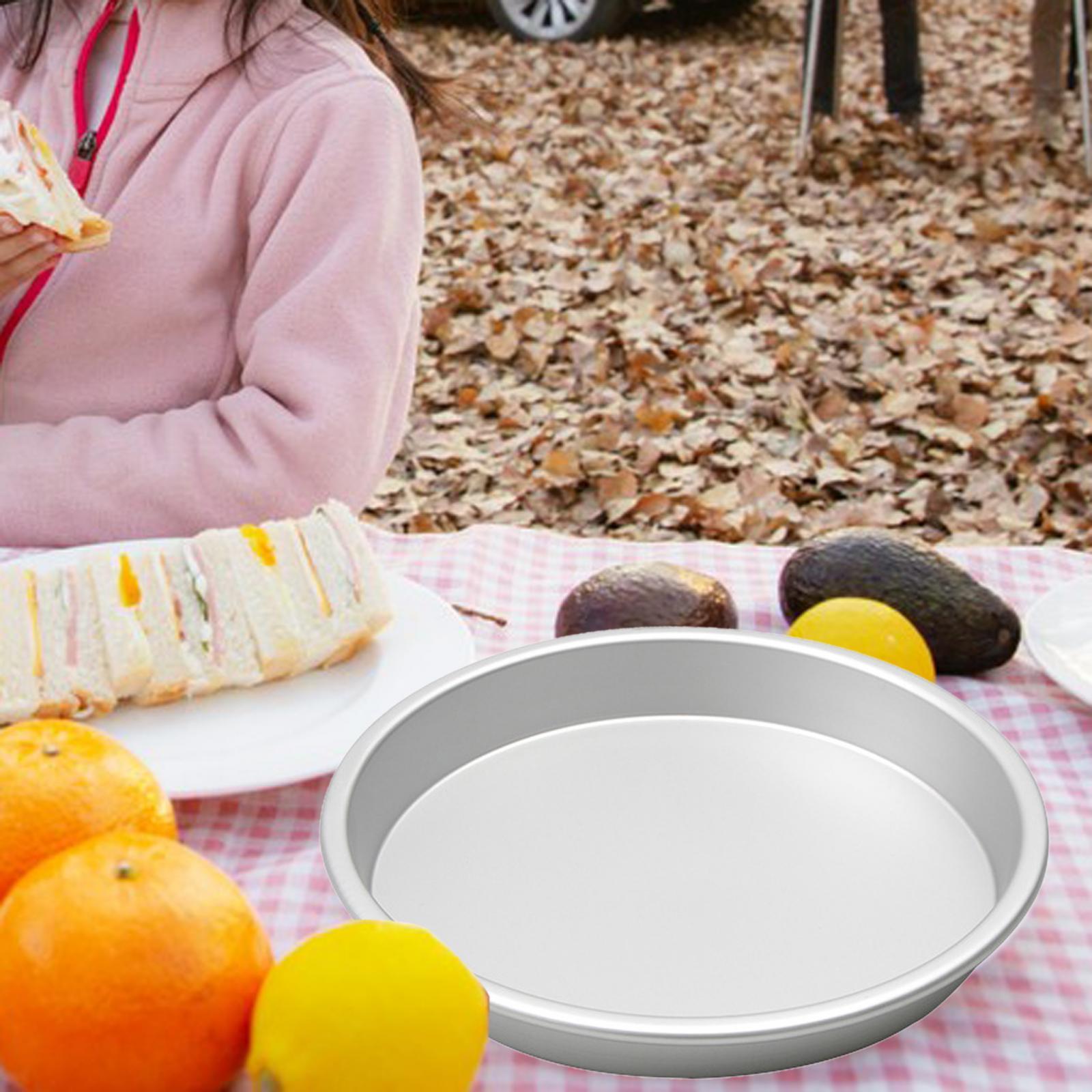 Camping Plate Aluminum Alloy Lightweight 8 Inches Portable Tableware Round Fruit Plate for Picnic Kitchen Hiking BBQ Outdoor