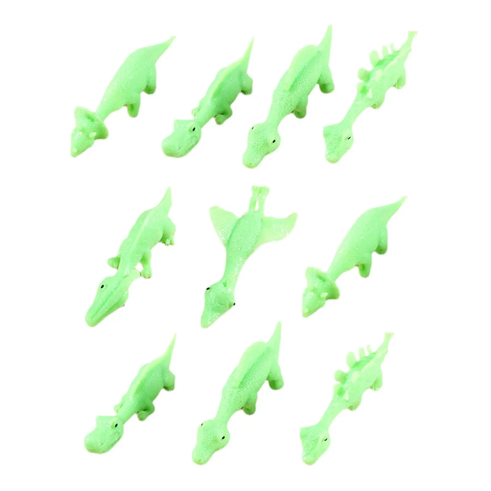 10Pcs Finger Flying Dinosaur Animal Slingshot Toys for Age 3+ Halloween Kids