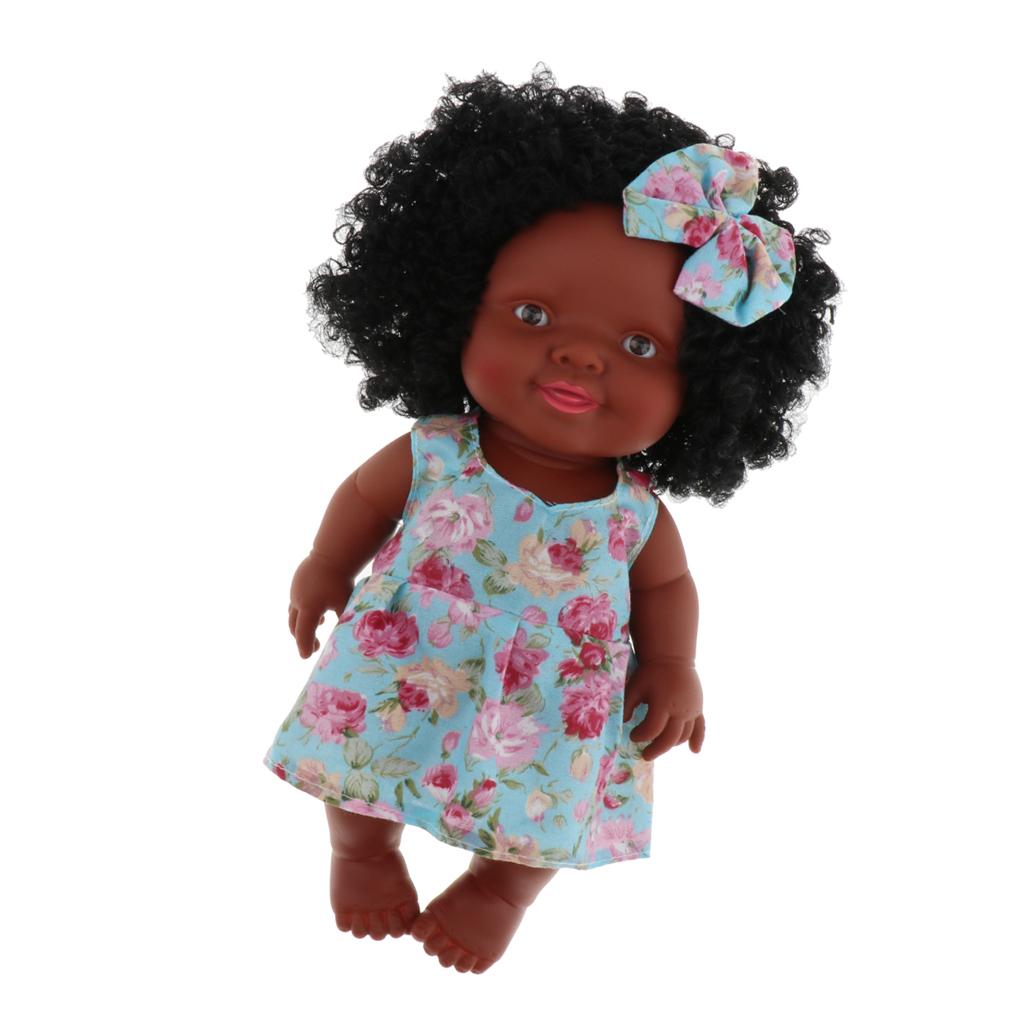 11 Inch African American Baby Black Doll, Lifelike Silicone  Newborn Baby