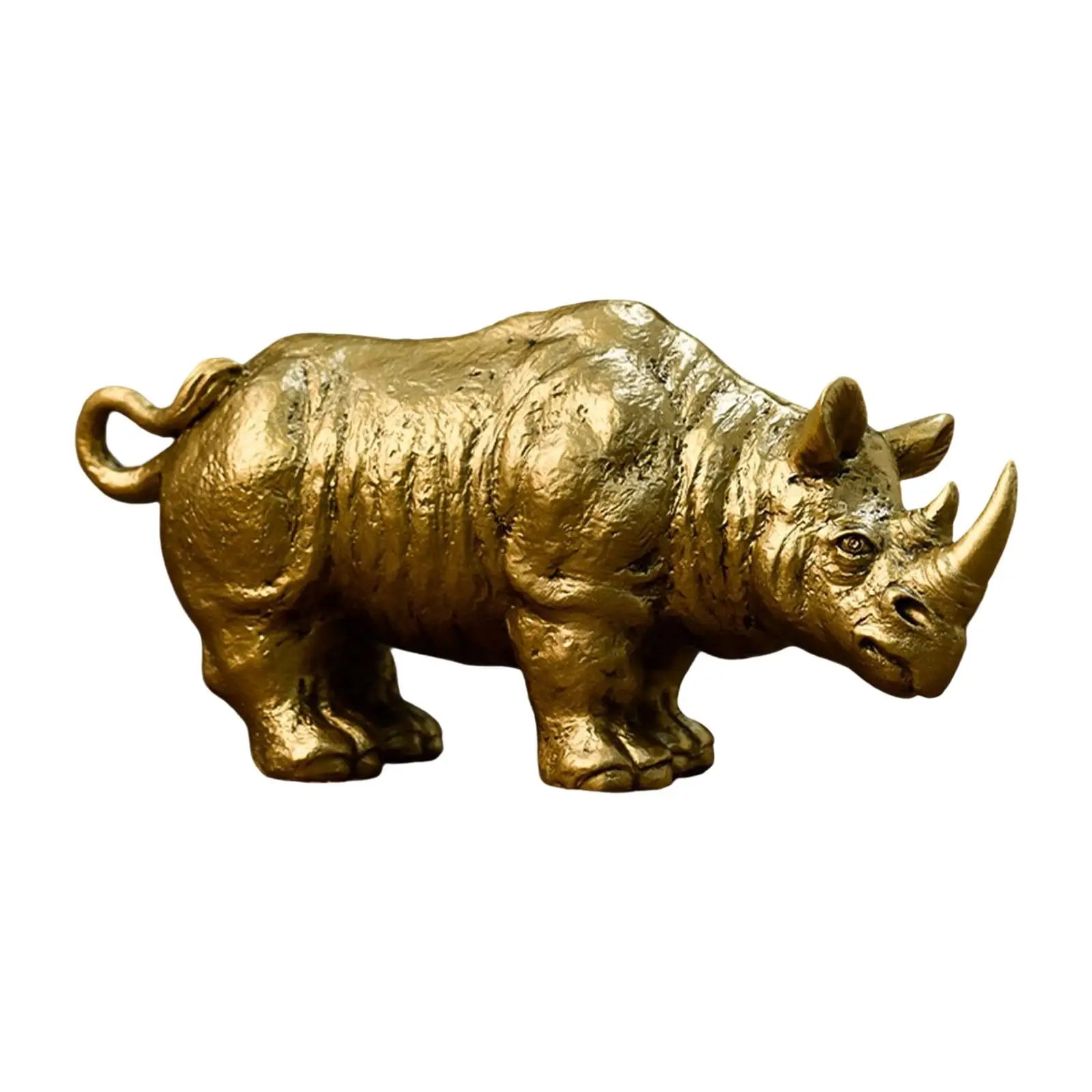 Resin Rhino Statue Collection Crafts Animal Sculpture Animal Figurines for Office Cabinet Home Decor Ornament