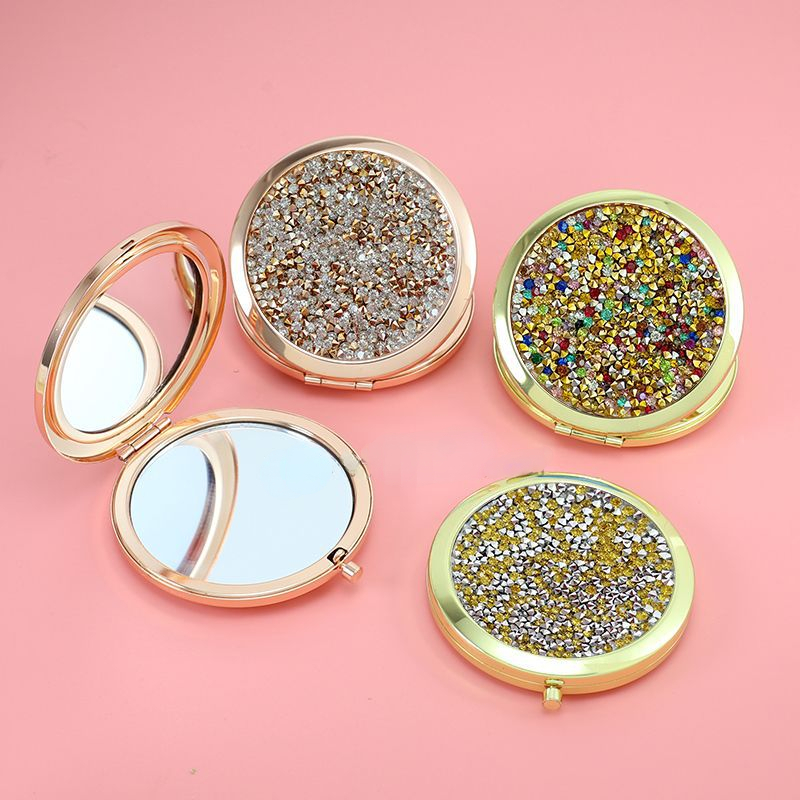 Best of Mini Pocket Mirror Beauty Cosmetic Mirror Rhinestone Foldable Compact Mirror Portable Double-Sided Folding Cosmetic Mirror Reviews & Tips