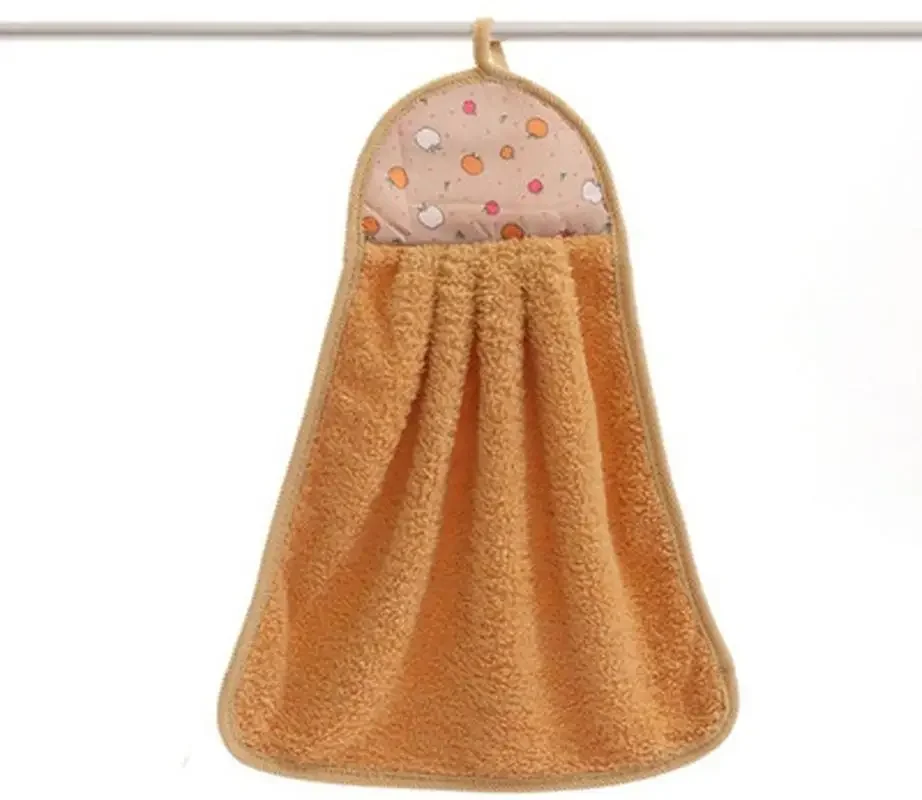 Description Picture 5 of item1Pcs Coral Velvet Bathroom Supplies Soft Hand Towel Absorbent Cloth Dishcloths Hanging Cloth Kitche
