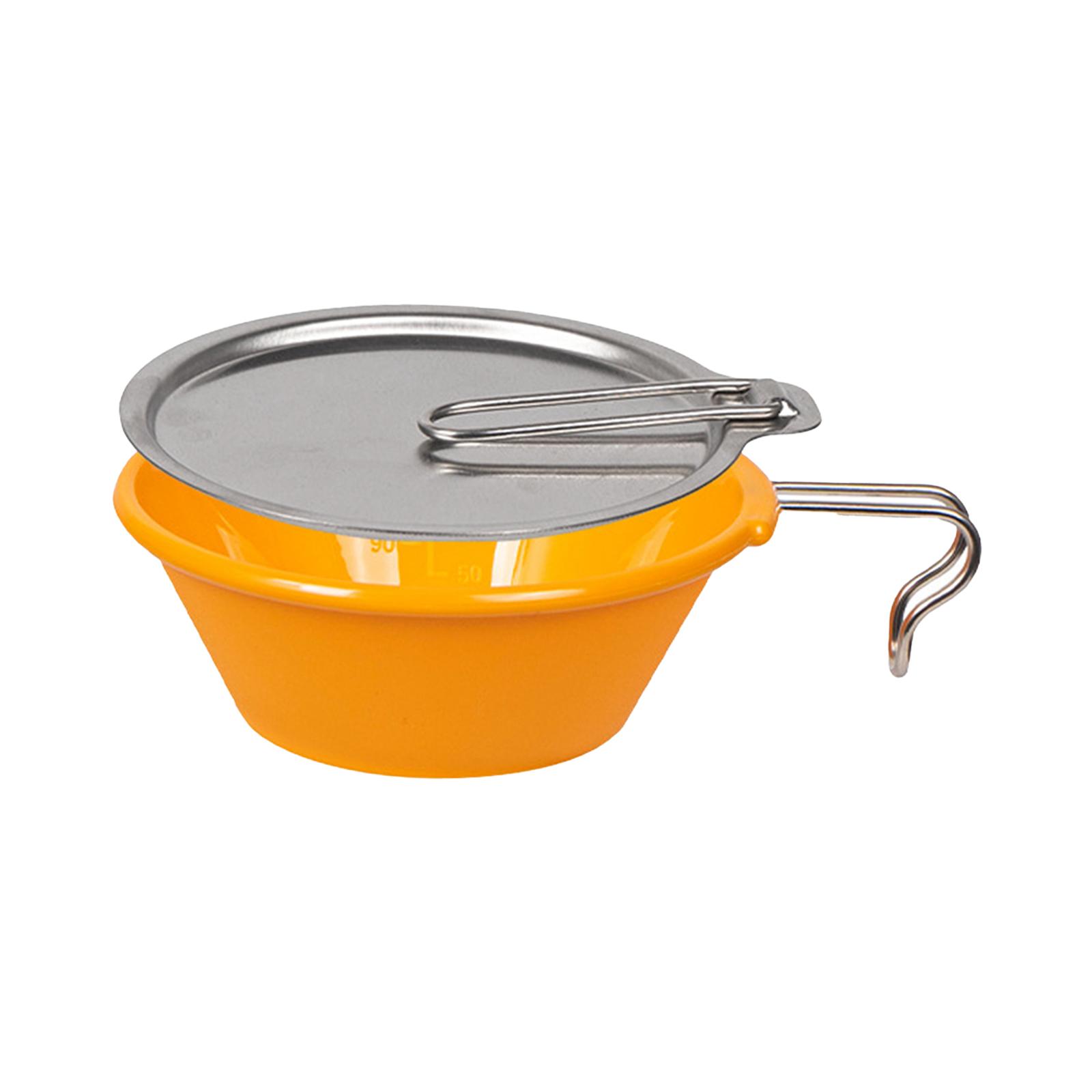 Camping Bowl with Handle 250ml Camping Cookware Cooking Utensil Outdoor Dinnerware for BBQ Backpacking Travel Trekking Fishing