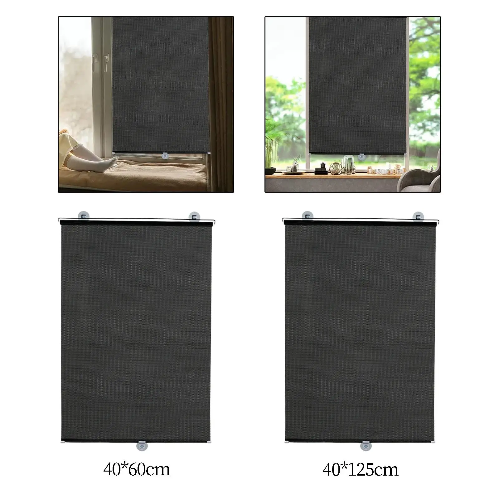 Blackout Shade with Suction Cups Portable Lightweight Blackout Curtains Window Treatment for Kitchen Nursery Bathroom Car