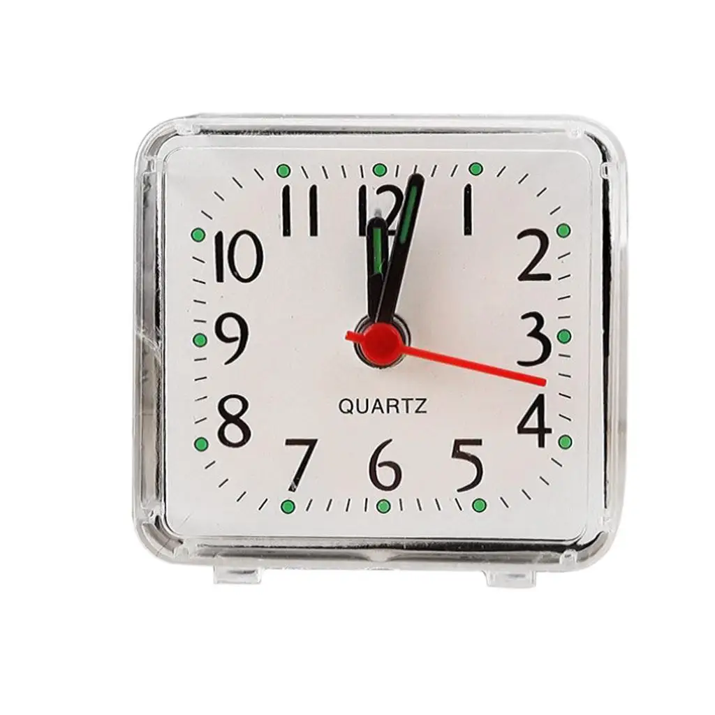 2x Mini Square Quartz Clock Travel  Bedroom Home Table Clock