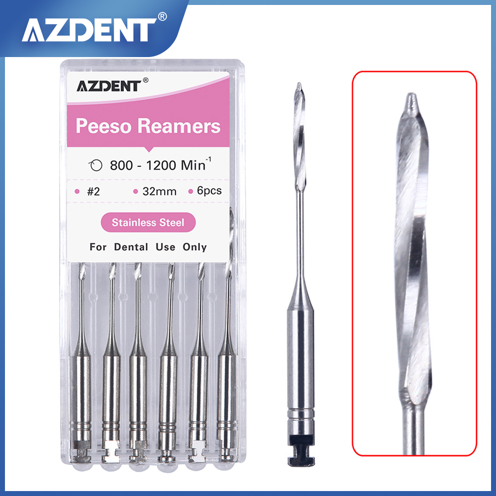 Best of AZDENT 6Pcs / Box Dental Endodontic File Peeso Reamers Endo Files Gates Glidden Drill 32mm #1-6 #2 Stainless Steel Reviews & Tips