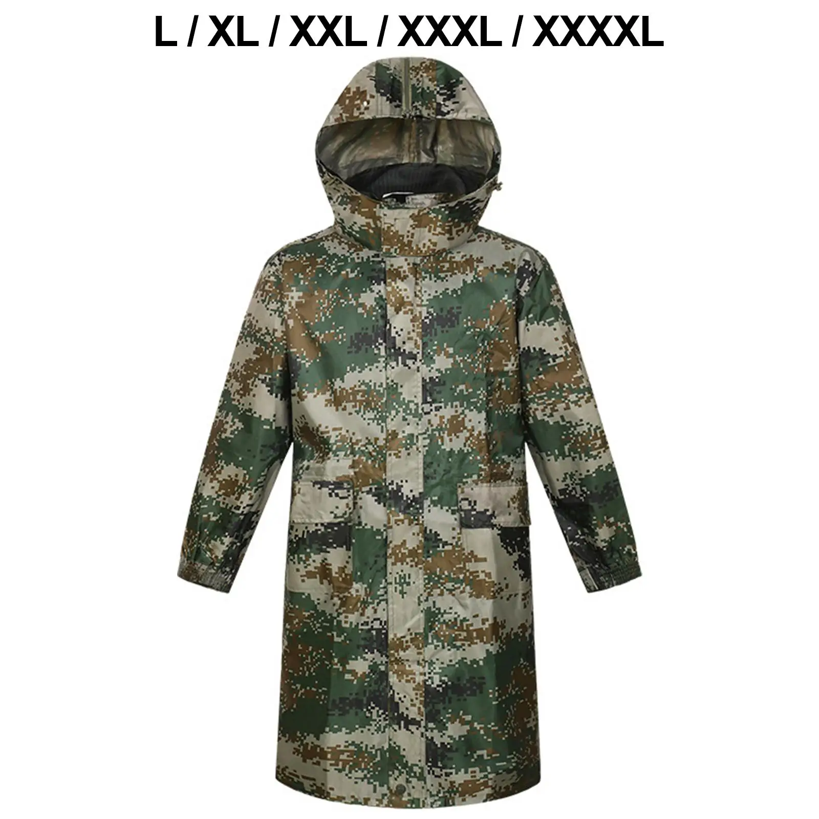 Raincoats with Hood Waterproof Camouflage Rain Jacket for Men Adults Fishing Hiking Travel